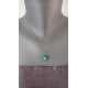 Turquoise pendant effects glass fusing dichroic craft creation vendée