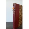Marque-page orange crème céramique, tissus liberty fleuri et métal argenté