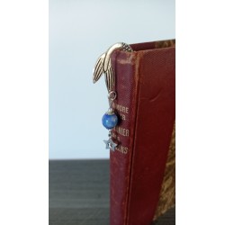 Marque-page bleu céramique et métal argenté