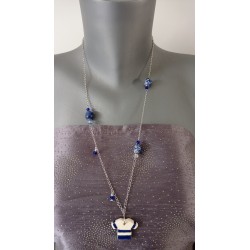 Blue earthenware jumper on anallergic stainless steel