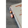 Marque-page orange crème céramique, tissus liberty fleuri et métal argenté