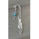 Ceramic turquoise and silver metal bookmark