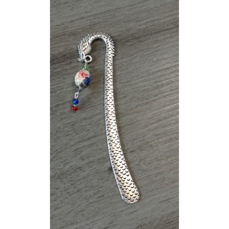 Marque-page multicolore céramique et métal argenté