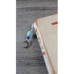 Ceramic turquoise and silver metal bookmark