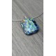 Black pendant dichroic effect in fusing glass craft creation vendée