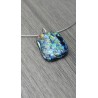 Black pendant dichroic effect in fusing glass craft creation vendée