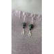 Boucles d'oreilles céramique noir acier inoxydable faïence