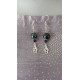 Boucles d'oreilles céramique noir acier inoxydable faïence