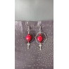 Fancy ceramic earrings half red moon