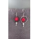 Fancy ceramic earrings half red moon