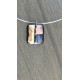 Pendentif noir effet dichroic en verre fusing création artisanale vendée