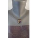 Black pendant dichroic effect in fusing glass craft creation vendée
