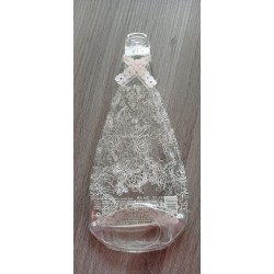 Plat en bouteille de vin recyclé transparente motif olivier