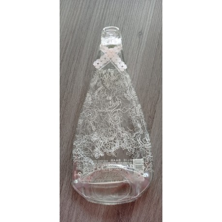 Plat en bouteille de vin recyclé transparente motif olivier