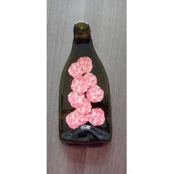 Pique purple white flowers for small pot, glass or glass. Craft creation in enamelled earthenware