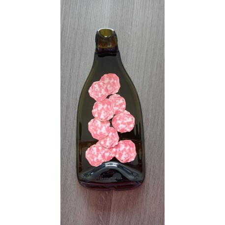 Pique purple white flowers for small pot, glass or glass. Craft creation in enamelled earthenware