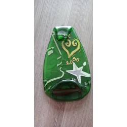 Décoration Repose cuillère verte en bouteille de verre recyclé, fondue en Vendée