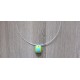 Pendentif verre fusing bleu turquoise créatrice vendée