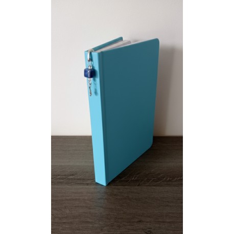 Ceramic blue and silver metal bookmark