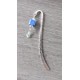 Ceramic blue and silver metal bookmark