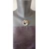 Collier nature en faïence artisanale sur acier inoxydable made in france vendée