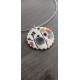 Handcrafted earthenware plain oval necklace on stainless steel made in france vendée