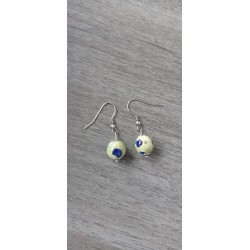 Boucles d'oreilles céramique vert turquoise