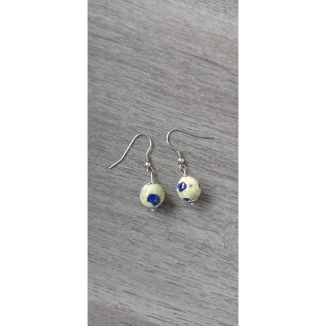 Boucles d'oreilles céramique vert turquoise