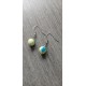 Turquoise green ceramic earrings