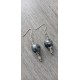Boucles d'oreilles céramique noir acier inoxydable faïence