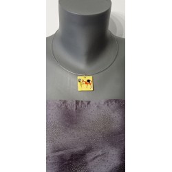 Handcrafted earthenware plain necklace on stainless steel made in france vendée