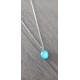 Pendentif turquoise effets en verre fusing dichroic création artisanale vendée