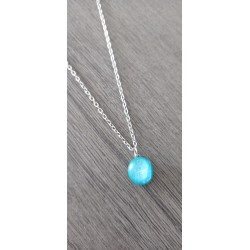 Turquoise pendant effects glass fusing dichroic craft creation vendée