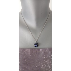 Turquoise pendant effects glass fusing dichroic craft creation vendée