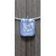 Light blue dichroic pendant with fusing glass reflection handmade vendée creation