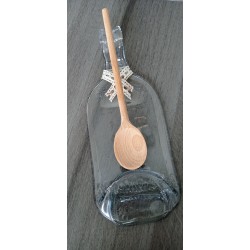 Pique purple white flowers for small pot, glass or glass. Craft creation in enamelled earthenware