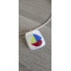 Collier de verre fusing blanc et bleu