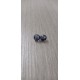 Boucles d'oreilles puce verre noir et dichroic bleu violet