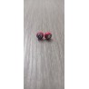 Boucles d'oreilles puce verre fusing millefiori rouge, blanc et bleu