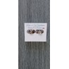 Boucles d'oreilles puce verre noir et dichroic rose doré