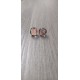 Boucles d'oreilles puce verre noir et dichroic violet vert.