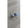 Boucles d'oreilles céramique bleu étoile