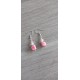 Jolies petites boucles d'oreilles de faïence céramique rose