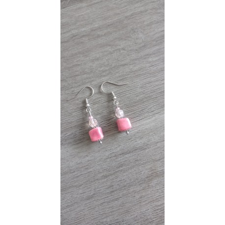 Pretty little pink ceramic earthenware earrings