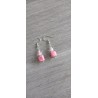 Jolies petites boucles d'oreilles de faïence céramique rose
