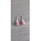Jolies petites boucles d'oreilles de faïence céramique rose