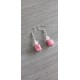 Jolies petites boucles d'oreilles de faïence céramique rose