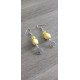 Boucles d'oreilles fantaisie céramique rondes jaune