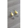 Boucles d'oreilles fantaisie céramique jaune arbre de vie