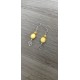 Boucles d'oreilles fantaisie céramique rondes jaune